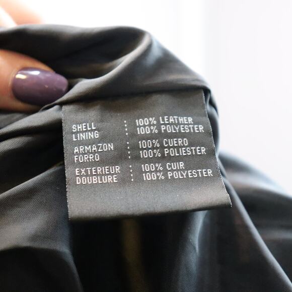 JLC New York Black Leather Jacket Women’s Large Zip Front Outerwear - Picture 7 of 7